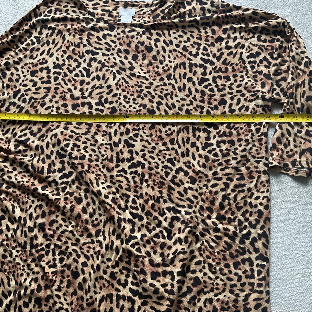 Chico's Brown Animal Print 3/4 Sleeve Tunic - Picture 3 of 7